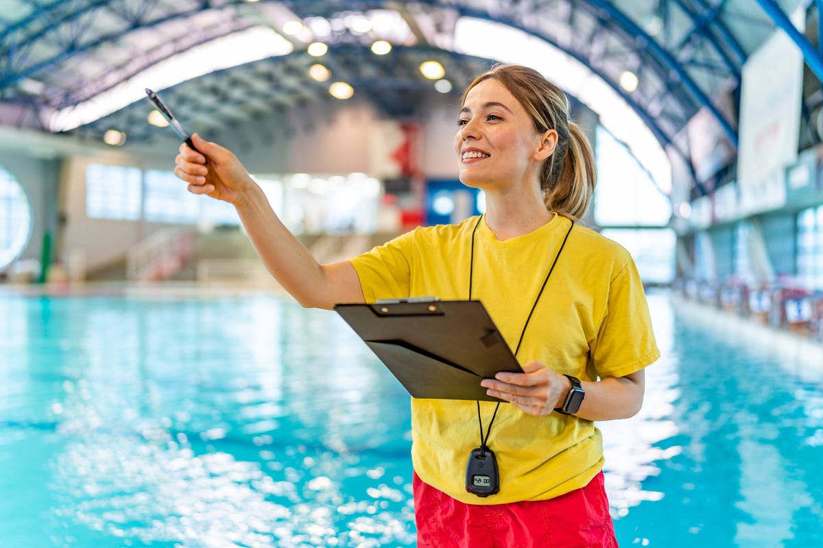 Lifeguard at a swimming pool